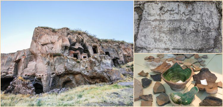 Ahlat'ta Sökmenliler dönemi kitabesi ve Karaz seramikleri bulundu