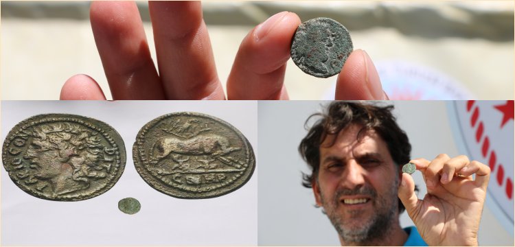 Parion'da üzerinde Paris tasviri bulunan 1800 yıllık sikke bulundu