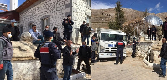 Antalya'nın Korkuteli ilçesinde arkeolojik eserlerin müzeye taşınmasında gerginlik