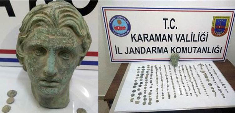 Karaman’ın Ekinözü köyünde tarihi eser operasyonu