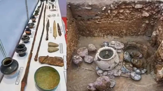 Hindistan'ın Tamil Nadu bölgesinde Demir Çağı'na ait en uzun mızraklar bulundu: Biri 2,5 metre uzunluğunda.