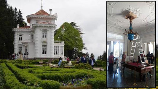 Atatürk Köşkü’nde skandal: Tarihi avizeye ‘tamiri’n böylesi!