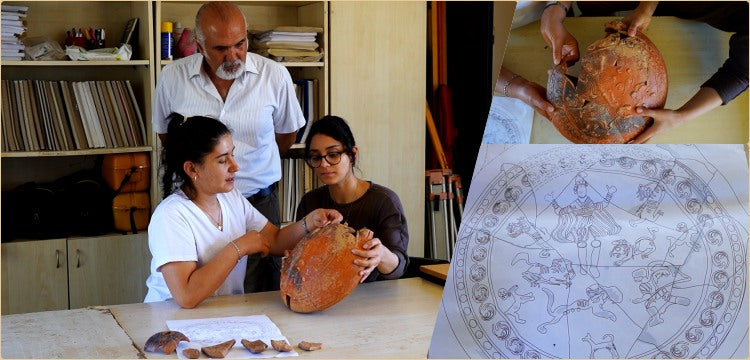 Yalvaç'taki Pisidia Antiokheia Antik Kenti'nde bulunan 1500 yıllık litürjik kap
