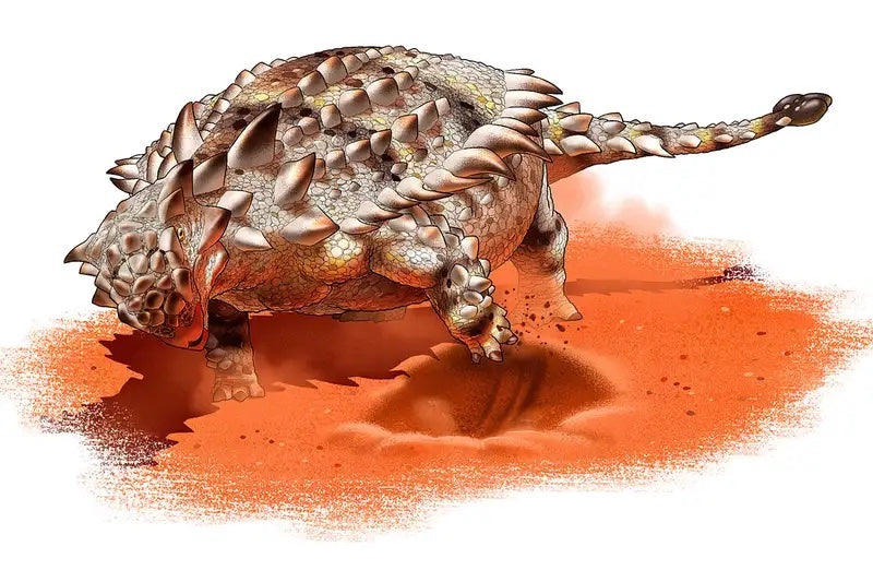Dev Zırhlı Dinozor, Yiyecek ve Su için Toprağı Kazıyordu