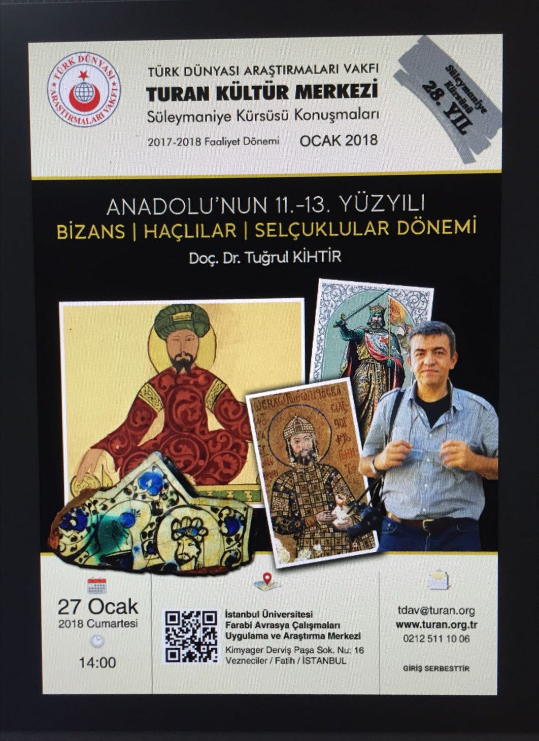 Yazarımız Doç. Dr. Tuğrul Kihtir'in konuşmasına herkes davetlidir...