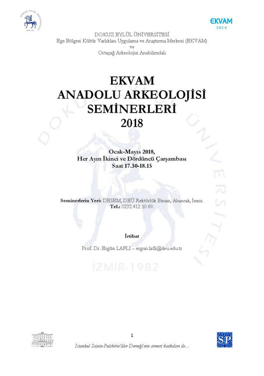 EKVAM ANADOLU ARKEOLOJİSİ SEMİNERLERİ 2018