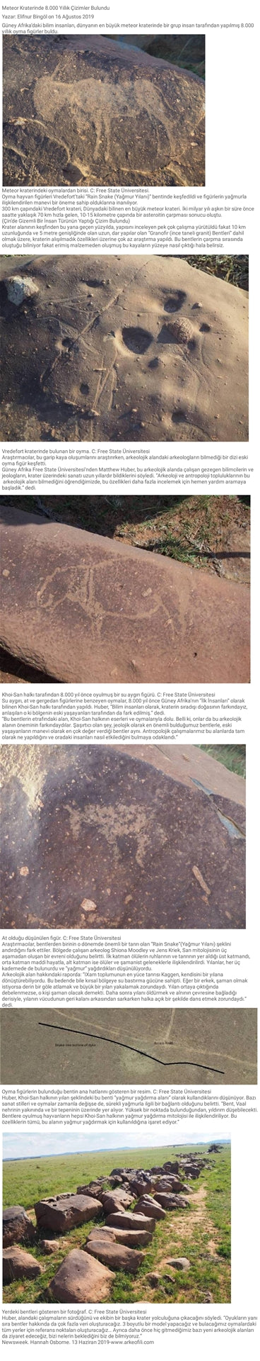 Meteor Kraterinde 8.000 Yıllık Çizimler Bulundu