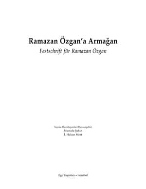 Ramazan Özgan'a Armağan - Festschrift für Ramazan Özgan