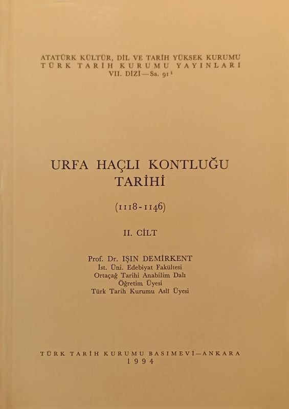 Urfa Haçlı Kontluğu Tarihi 2.Cilt