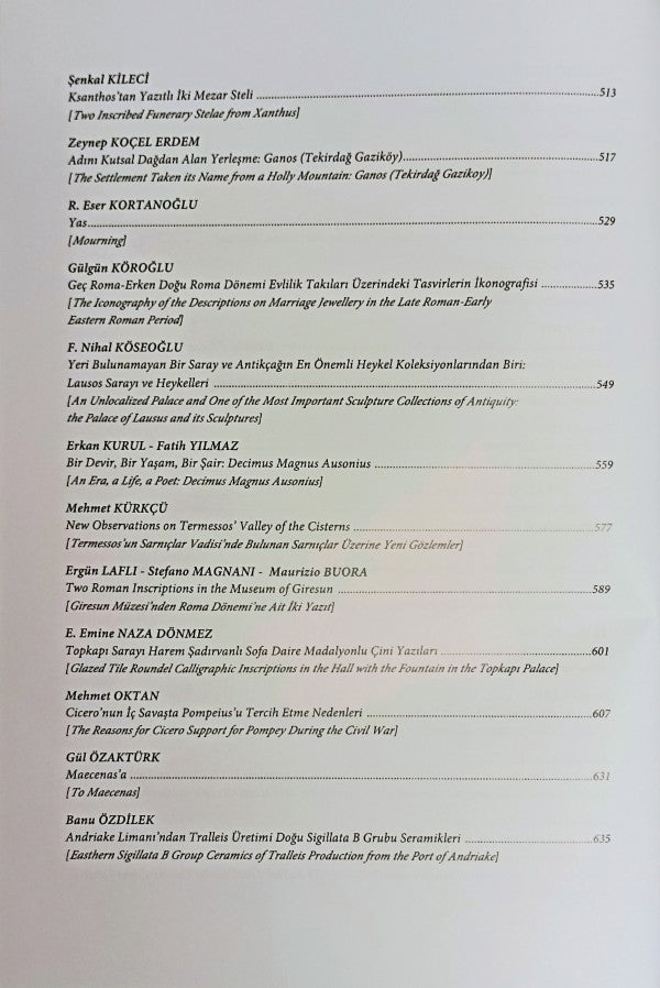 Arkeoloji, Tarih ve Epigrafinin Arasında Prof. Dr. A.Vedat Çelgin'in 68. Doğum Günü Onuruna Makaleler 5