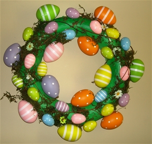 Renkli Paskalya Yumurtaları Kapı Süsü