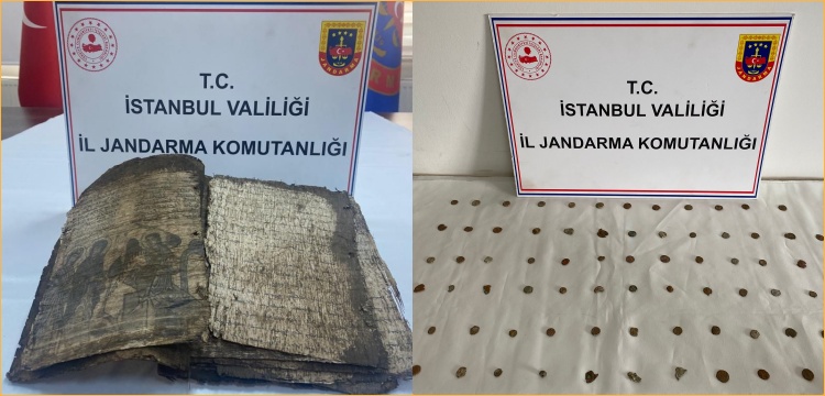 Eyüpsultan'da satılmak istenen tarihi İncil ve sikkeler yakalandı