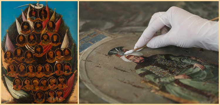 Birinci Abdülhamid dönemine ait Osmanlı Soyağacı tablosu restore ediliyor
